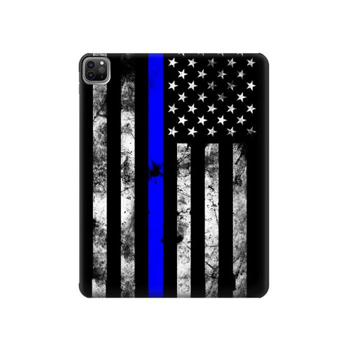 S3244 Thin Blue Line USA Hard Case For iPad Pro 12.9 (2022, 2021, 2020, 2018), Air 13 (2024)