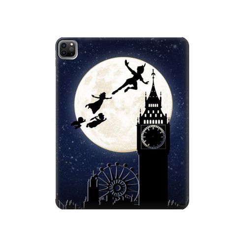 S3249 Peter Pan Fly Full Moon Night Hard Case For iPad Pro 12.9 (2022, 2021, 2020, 2018), Air 13 (2024)