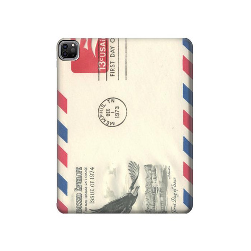 S3551 Vintage Airmail Envelope Art Hard Case For iPad Pro 12.9 (2022,2021,2020,2018, 3rd, 4th, 5th, 6th)
