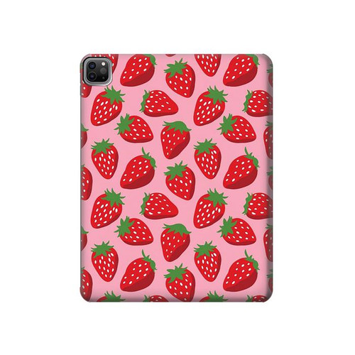 S3719 Strawberry Pattern Hard Case For iPad Pro 12.9 (2022,2021,2020,2018, 3rd, 4th, 5th, 6th)
