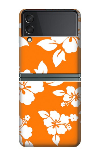 S2245 Hawaiian Hibiscus Orange Pattern Case For Samsung Galaxy Z Flip 3 5G