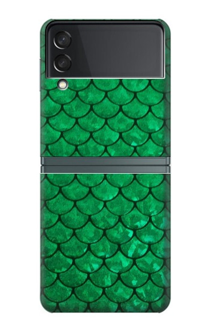 S2704 Green Fish Scale Pattern Graphic Case For Samsung Galaxy Z Flip 3 5G