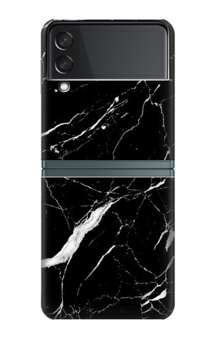 S2895 Black Marble Graphic Printed Case For Samsung Galaxy Z Flip 3 5G