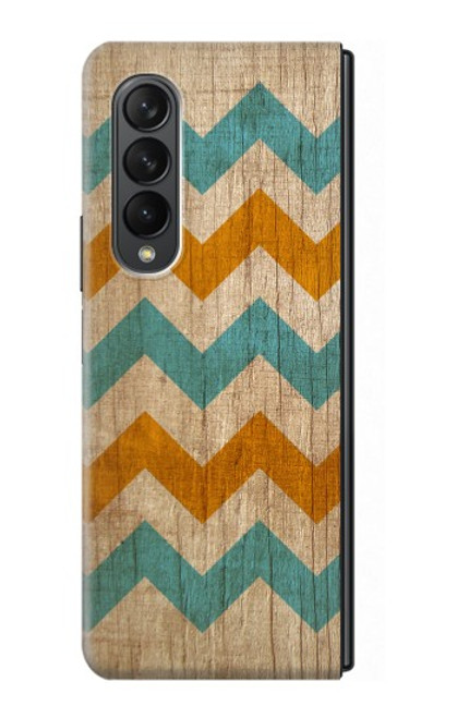S3033 Vintage Wood Chevron Graphic Printed Case For Samsung Galaxy Z Fold 3 5G