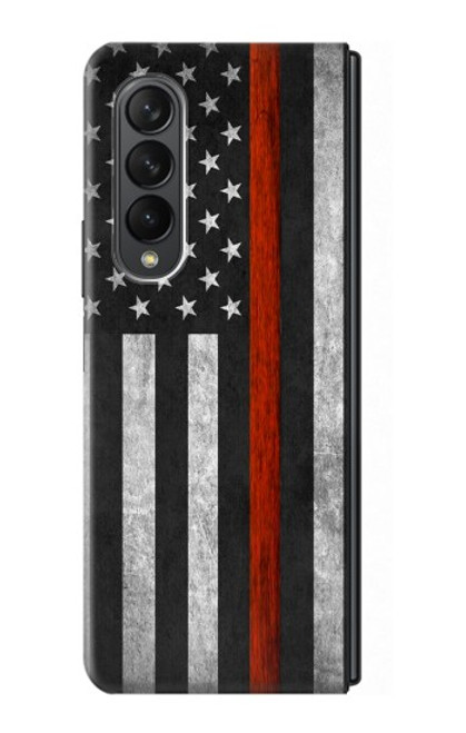 S3472 Firefighter Thin Red Line Flag Case For Samsung Galaxy Z Fold 3 5G