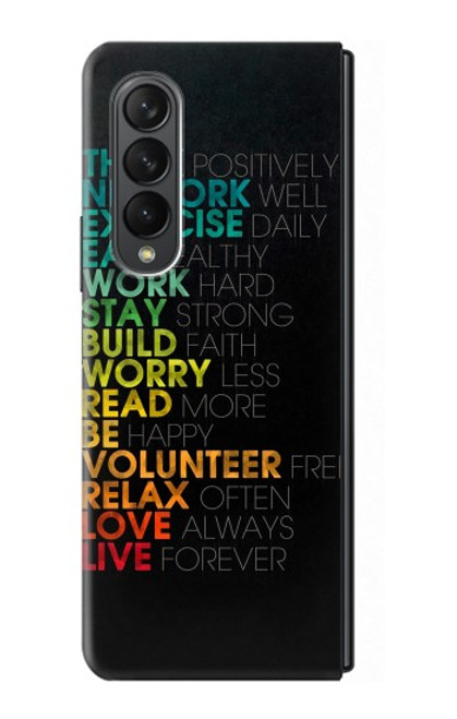 S3523 Think Positive Words Quotes Case For Samsung Galaxy Z Fold 3 5G