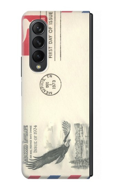 S3551 Vintage Airmail Envelope Art Case For Samsung Galaxy Z Fold 3 5G