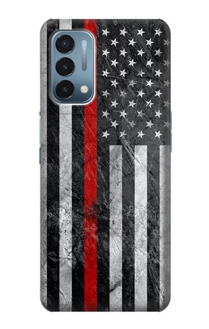 S3687 Firefighter Thin Red Line American Flag Case For OnePlus Nord N200 5G