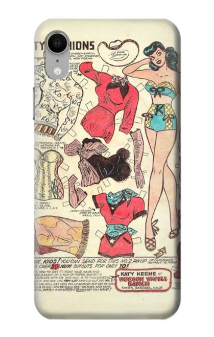 S3820 Vintage Cowgirl Fashion Paper Doll Case For iPhone XR