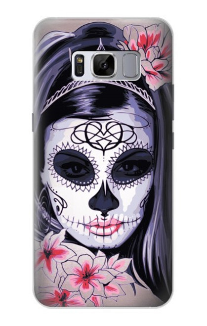 S3821 Sugar Skull Steam Punk Girl Gothic Case For Samsung Galaxy S8