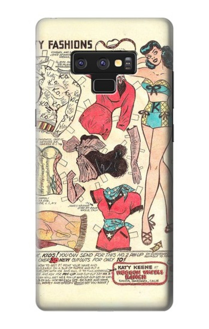 S3820 Vintage Cowgirl Fashion Paper Doll Case For Note 9 Samsung Galaxy Note9