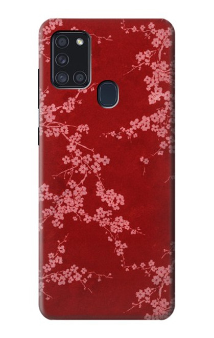 S3817 Red Floral Cherry blossom Pattern Case For Samsung Galaxy A21s