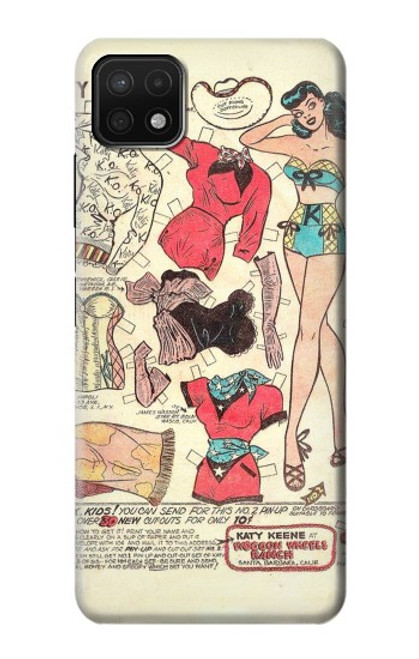 S3820 Vintage Cowgirl Fashion Paper Doll Case For Samsung Galaxy A22 5G