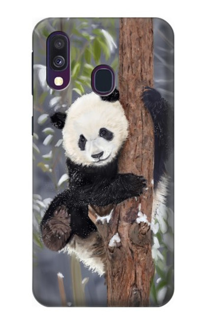 S3793 Cute Baby Panda Snow Painting Case For Samsung Galaxy A40