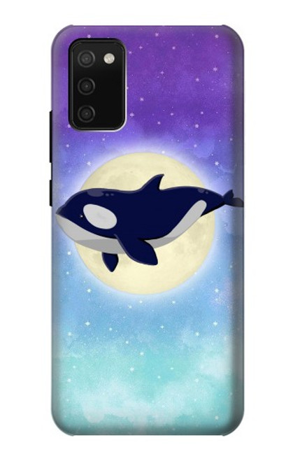 S3807 Killer Whale Orca Moon Pastel Fantasy Case For Samsung Galaxy A02s, Galaxy M02s