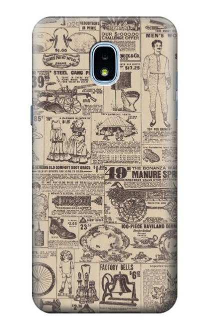 S3819 Retro Vintage Paper Case For Samsung Galaxy J3 (2018), J3 Star, J3 V 3rd Gen, J3 Orbit, J3 Achieve, Express Prime 3, Amp Prime 3