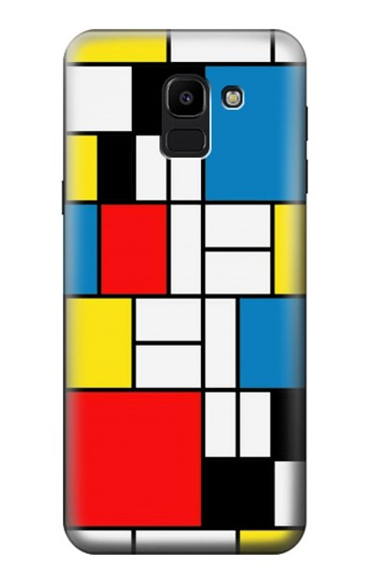 S3814 Piet Mondrian Line Art Composition Case For Samsung Galaxy J6 (2018)
