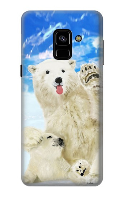 S3794 Arctic Polar Bear in Love with Seal Paint Case For Samsung Galaxy A8 (2018)