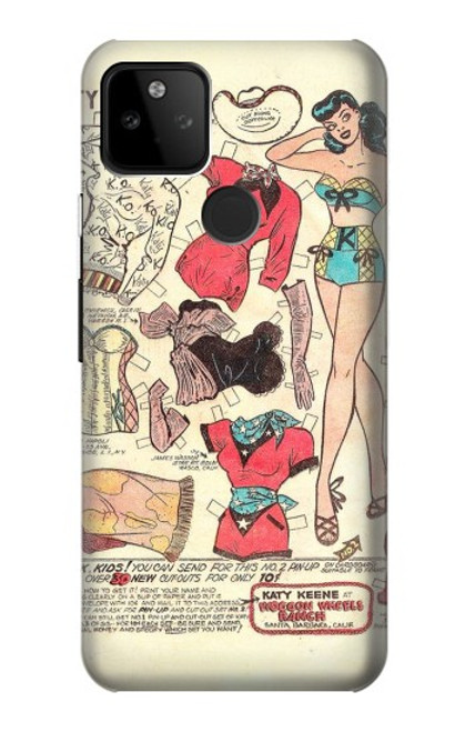 S3820 Vintage Cowgirl Fashion Paper Doll Case For Google Pixel 5A 5G