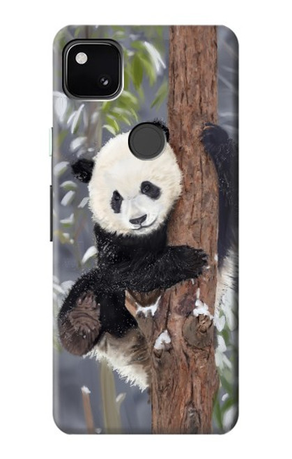 S3793 Cute Baby Panda Snow Painting Case For Google Pixel 4a