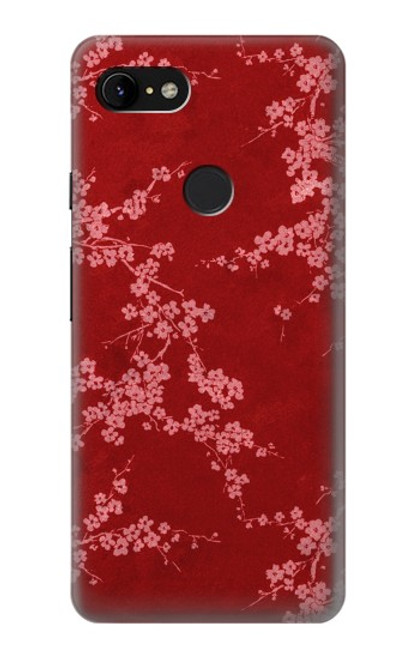 S3817 Red Floral Cherry blossom Pattern Case For Google Pixel 3 XL