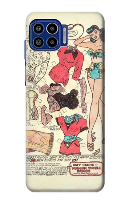 S3820 Vintage Cowgirl Fashion Paper Doll Case For Motorola One 5G