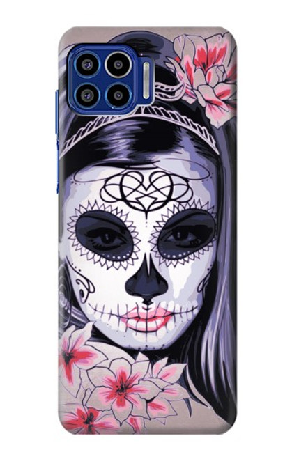 S3821 Sugar Skull Steam Punk Girl Gothic Case For Motorola One 5G