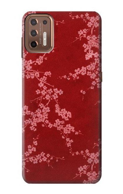 S3817 Red Floral Cherry blossom Pattern Case For Motorola Moto G9 Plus