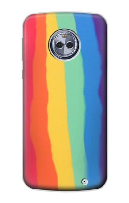S3799 Cute Vertical Watercolor Rainbow Case For Motorola Moto X4