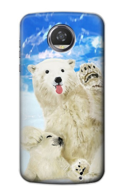 S3794 Arctic Polar Bear in Love with Seal Paint Case For Motorola Moto Z2 Play, Z2 Force