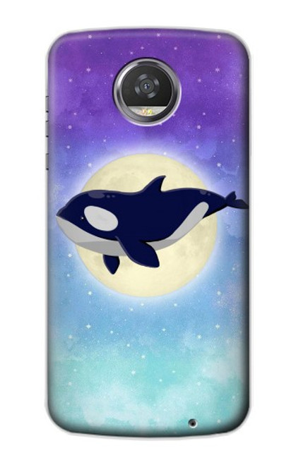 S3807 Killer Whale Orca Moon Pastel Fantasy Case For Motorola Moto Z2 Play, Z2 Force