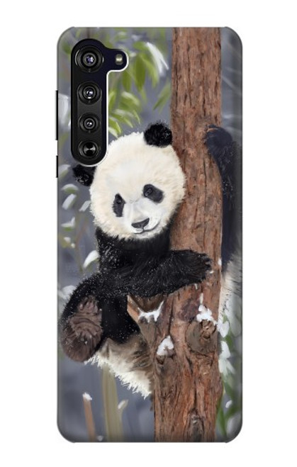 S3793 Cute Baby Panda Snow Painting Case For Motorola Edge