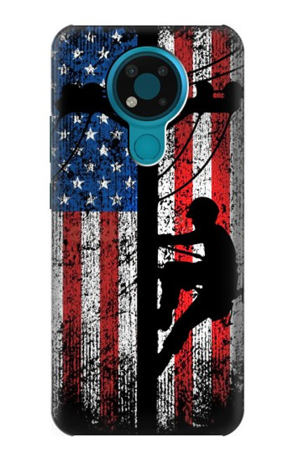 S3803 Electrician Lineman American Flag Case For Nokia 3.4