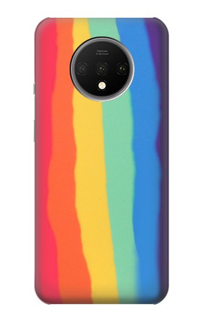 S3799 Cute Vertical Watercolor Rainbow Case For OnePlus 7T