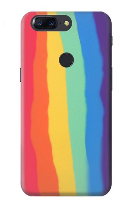 S3799 Cute Vertical Watercolor Rainbow Case For OnePlus 5T
