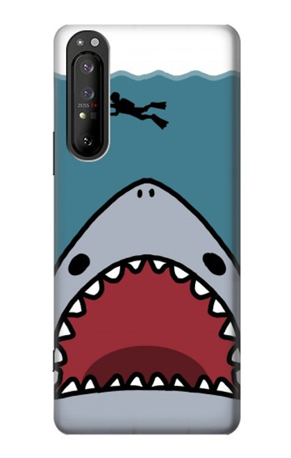 S3825 Cartoon Shark Sea Diving Case For Sony Xperia 1 II