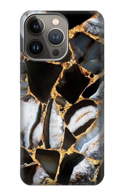 S3419 Gold Marble Graphic Print Case For iPhone 13 Pro Max