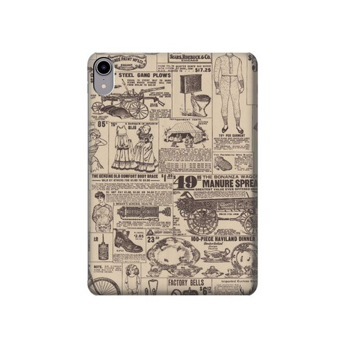 S3819 Retro Vintage Paper Hard Case For iPad mini 6 7, iPad mini (2021,2024)