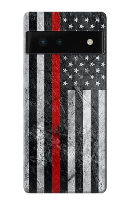 S3687 Firefighter Thin Red Line American Flag Case For Google Pixel 6