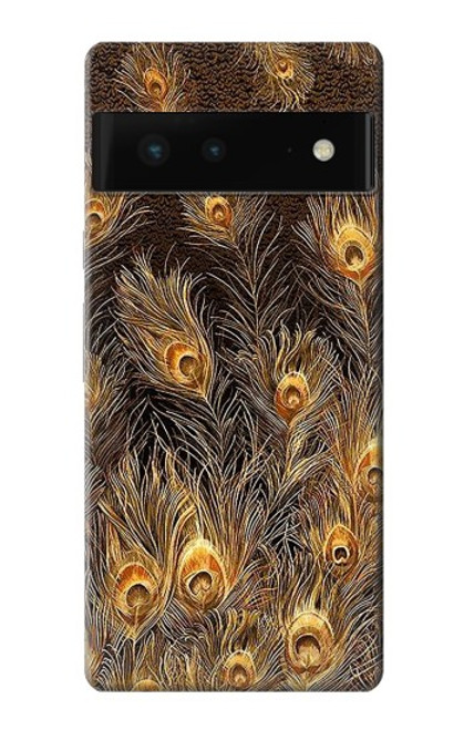 S3691 Gold Peacock Feather Case For Google Pixel 6