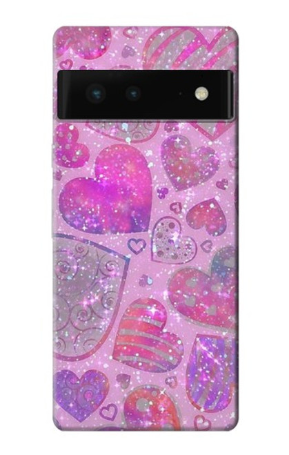 S3710 Pink Love Heart Case For Google Pixel 6