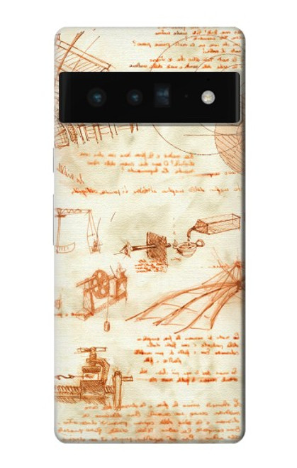 S0566 Technical Drawing Da Vinci Case For Google Pixel 6 Pro
