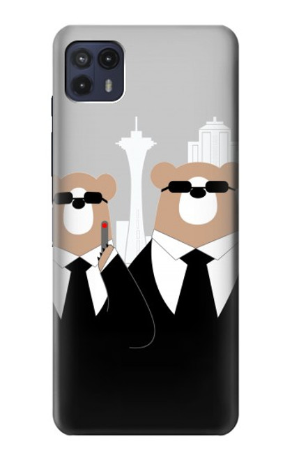 S3557 Bear in Black Suit Case For Motorola Moto G50 5G [for G50 5G only. NOT for G50]