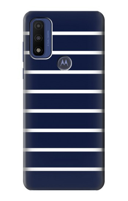 S2767 Navy White Striped Case For Motorola G Pure