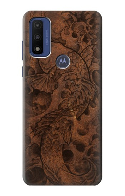 S3405 Fish Tattoo Leather Graphic Print Case For Motorola G Pure