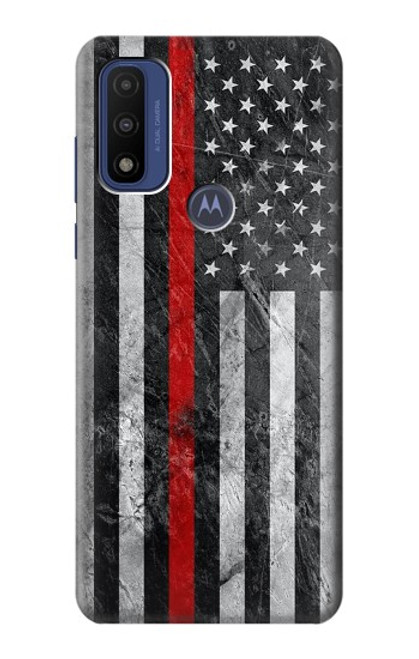 S3687 Firefighter Thin Red Line American Flag Case For Motorola G Pure