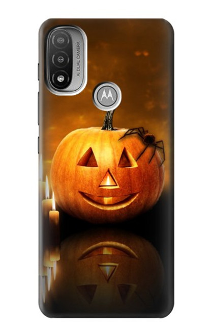 S1083 Pumpkin Spider Candles Halloween Case For Motorola Moto E20,E30,E40
