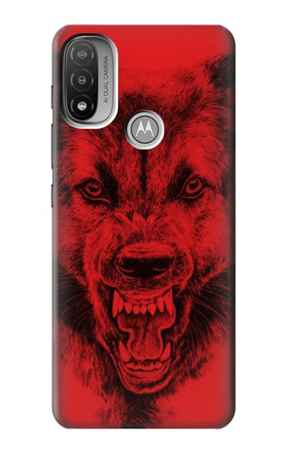 S1090 Red Wolf Case For Motorola Moto E20,E30,E40