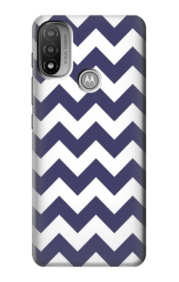 S2345 Navy Blue Shavron Zig Zag Pattern Case For Motorola Moto E20,E30,E40