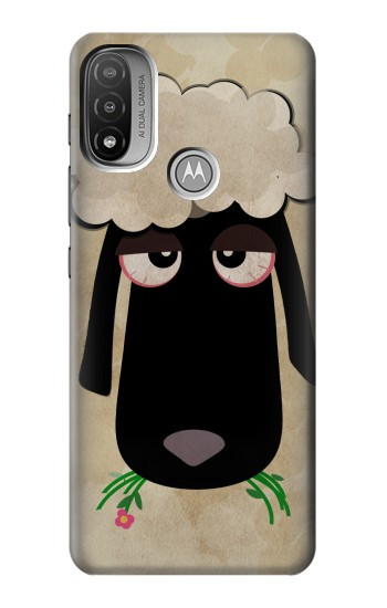 S2826 Cute Cartoon Unsleep Black Sheep Case For Motorola Moto E20,E30,E40